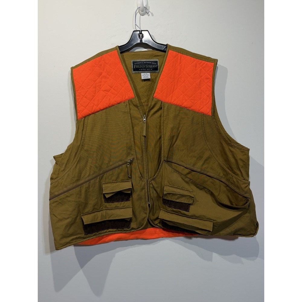 Field & Stream Bird Hunting Vest High Visibility Orange & Brown 3XL